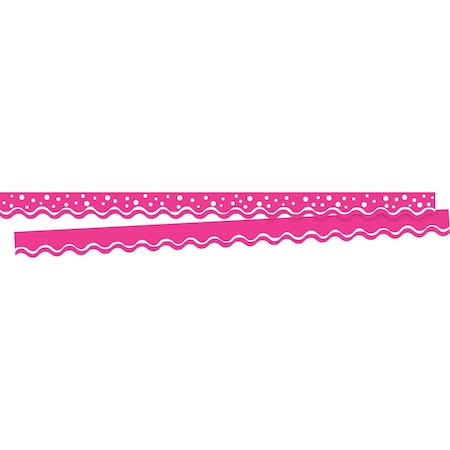 Barker Creek Happy Hot Pink Double-Sided Scalloped Border, 26/set 3708